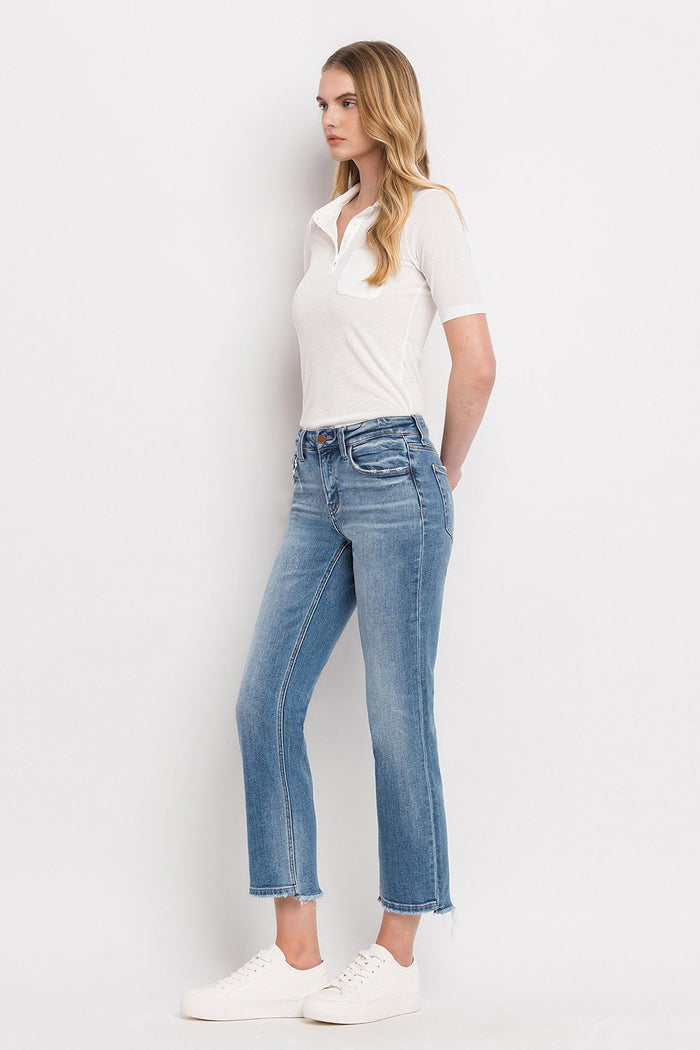 FLYING MONKEY: MID RISE CROP STRAIGHT JEANS