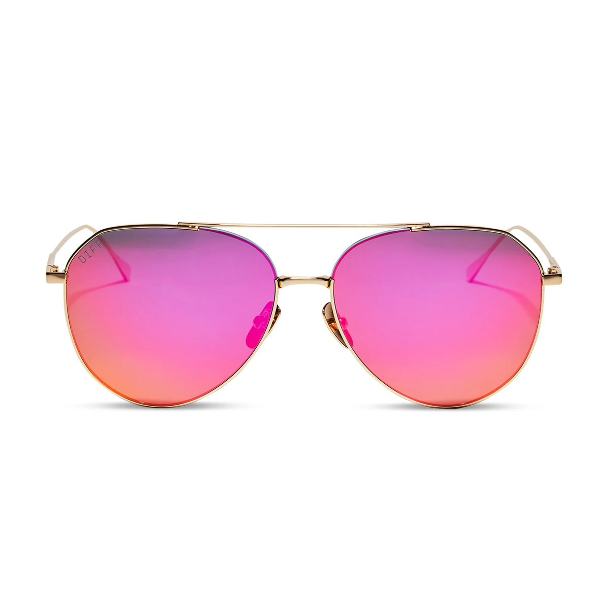 DIFF EYEWEAR: DASH GOLD AND SUNSET GRADIENT FLASH SUNGLASSES