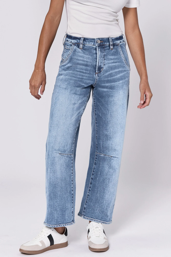 DEAR JOHN: LASSO HIGH RISE CROPPED LOOSE FIT JEANS - WESTERN HUE