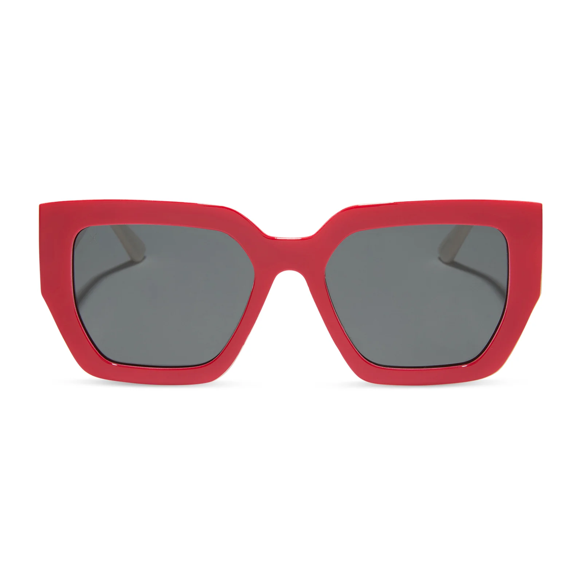 DIME: HIGHLAND - RUBY RED + SWISS COFFEE GREY POLARIZED SUNGLASSES