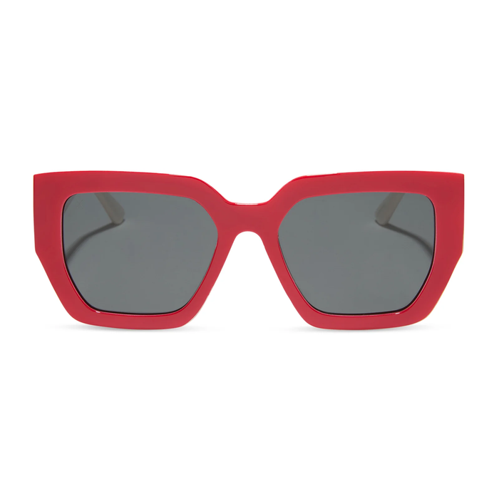 DIME: HIGHLAND - RUBY RED + SWISS COFFEE GREY POLARIZED SUNGLASSES