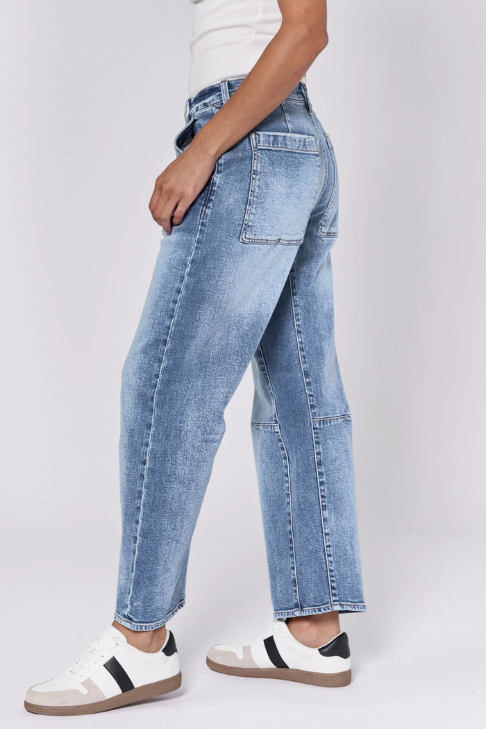 DEAR JOHN: LASSO HIGH RISE CROPPED LOOSE FIT JEANS - WESTERN HUE