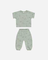 QUINCY MAE: JERSEY TEE + PANT SET || DINO