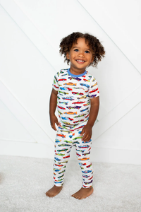 BESTAROO: RACING CARS SHORT SLEEVE PAJAMA SET