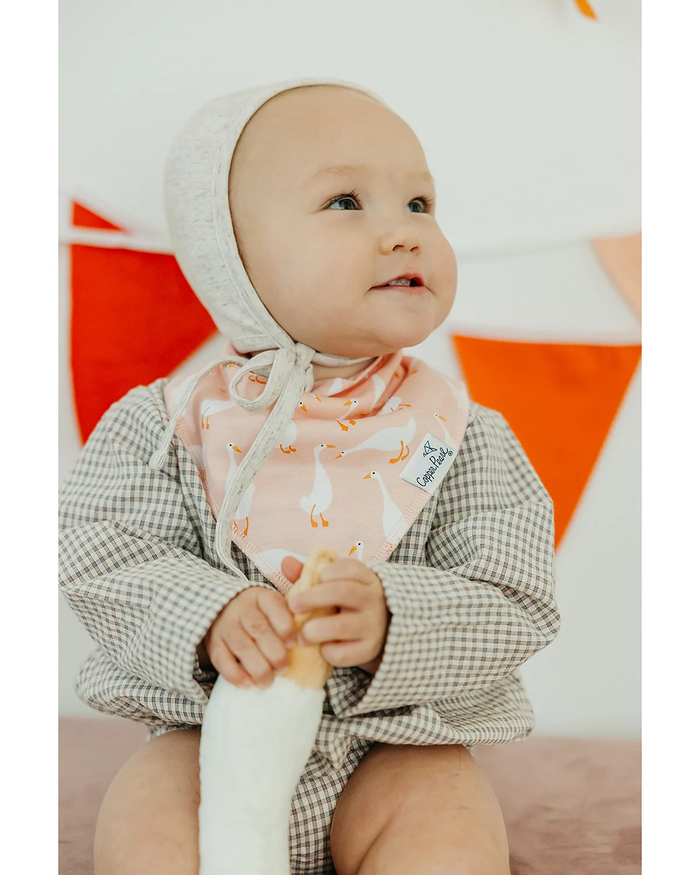 COPPER PEARL: GOOSIE BANDANA BIB SET (4-PACK)