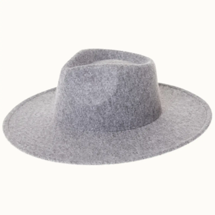 OLIVE & PIQUE: VEGAN POLY WOOL 4" BRIM RANCHER HAT - LIGHT HEATHER GREY