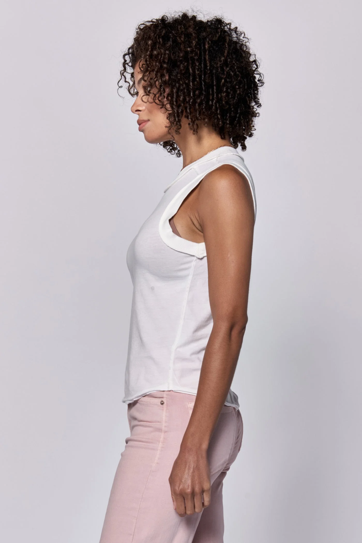 DEAR JOHN: ZO RAW EDGE TANK - WHITE