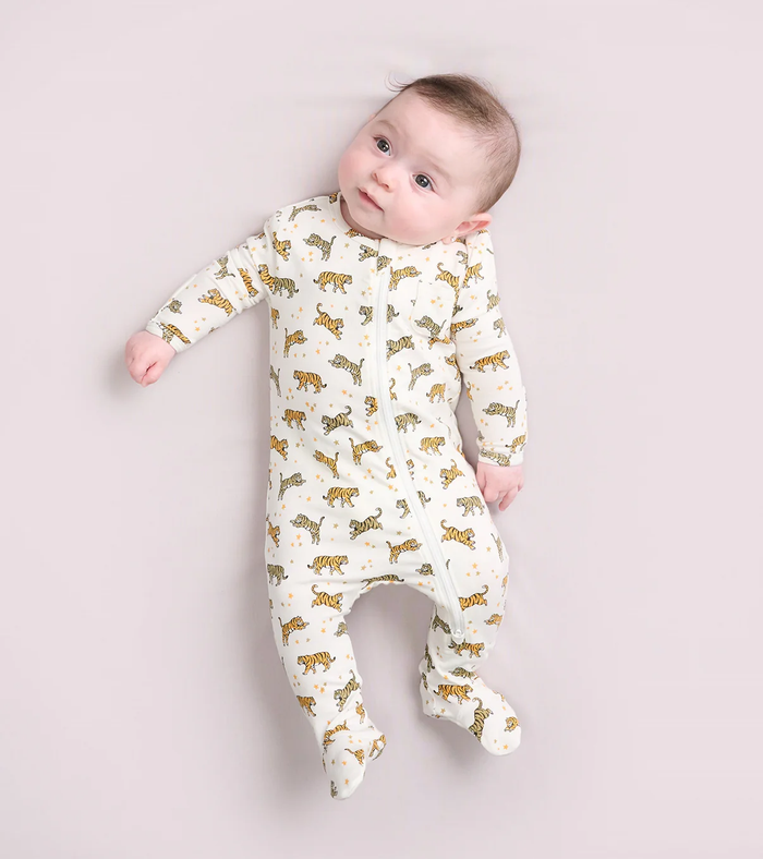 HATLEY:  CELESTIAL TIGERS BAMBOO SLEEPER - WHITE