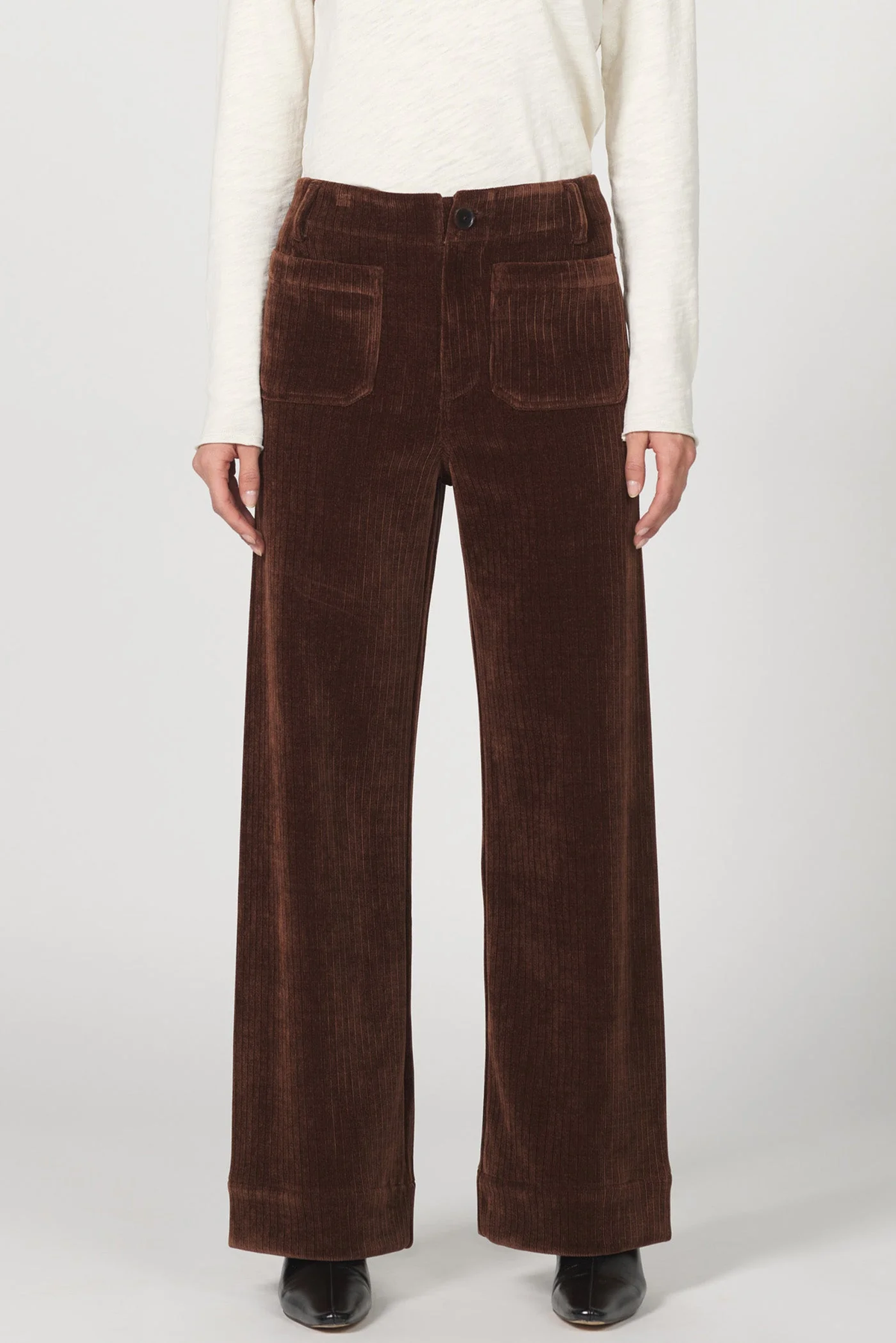 DEAR JOHN: AUDREY WIDE LEG PANT CORDUROY - CAPPUCCINO