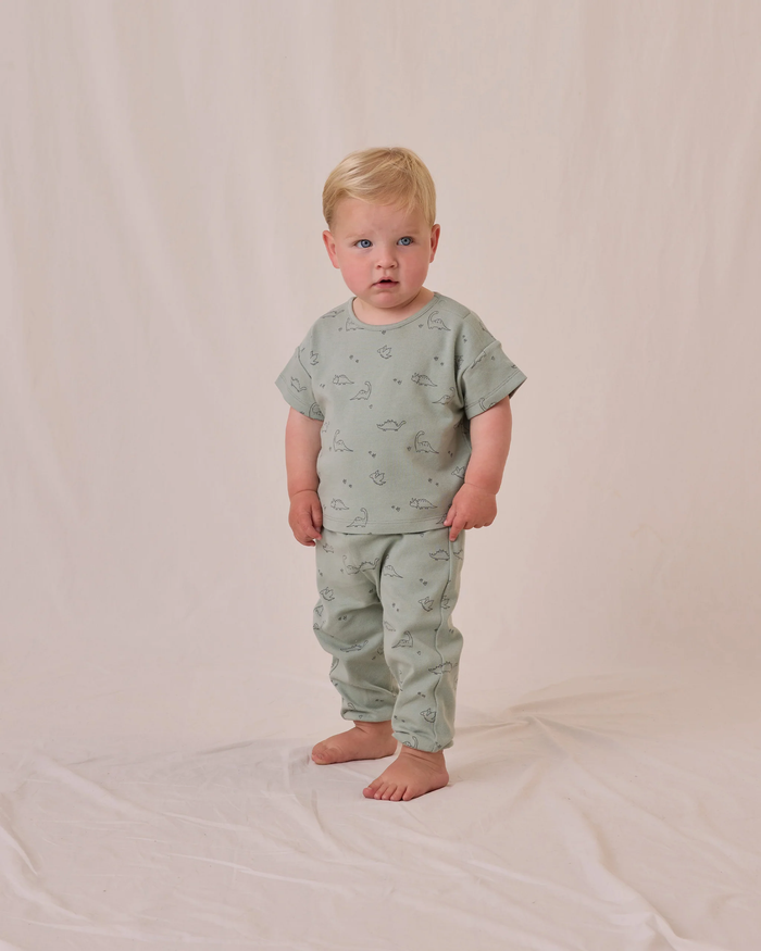 QUINCY MAE: JERSEY TEE + PANT SET || DINO
