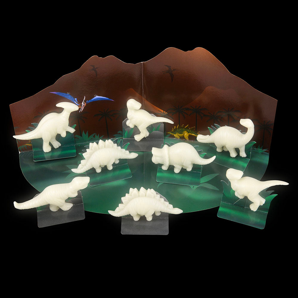 GLOW-IN-THE-DARK 3D DINOSAURS (9-PIECE)