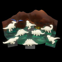GLOW-IN-THE-DARK 3D DINOSAURS (9-PIECE)