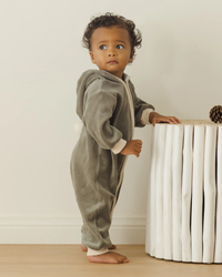 QUINCY MAE: VELOUR ZIP JUMPSUIT || FOREST