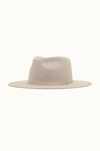 OLIVE & PIQUE: LOTUS - 100% WOOL FELT SATIN LINED STRUCTURED RANCHER HAT - BEIGE