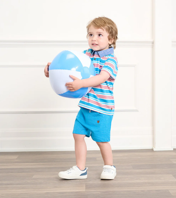 HATLEY: BOYS KANGAROO SHORTS - MEDITERRANEAN BLUE