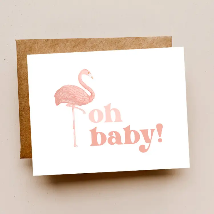 MADDON PAPER CO: OH BABY FLAMINGO CARD