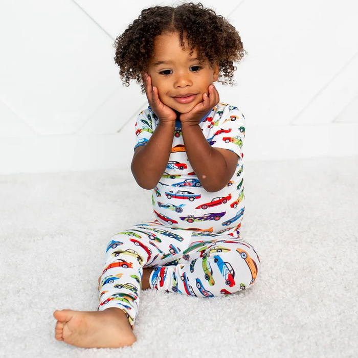 BESTAROO: RACING CARS SHORT SLEEVE PAJAMA SET