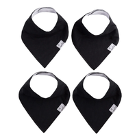 COPPER PEARL: BLACK BASICS BABY BANDANA BIBS (4-PACK)