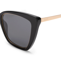 DIFF EYEWEAR: BECKY IV BLACK + GRAY POLARIZED SUNGLASSES