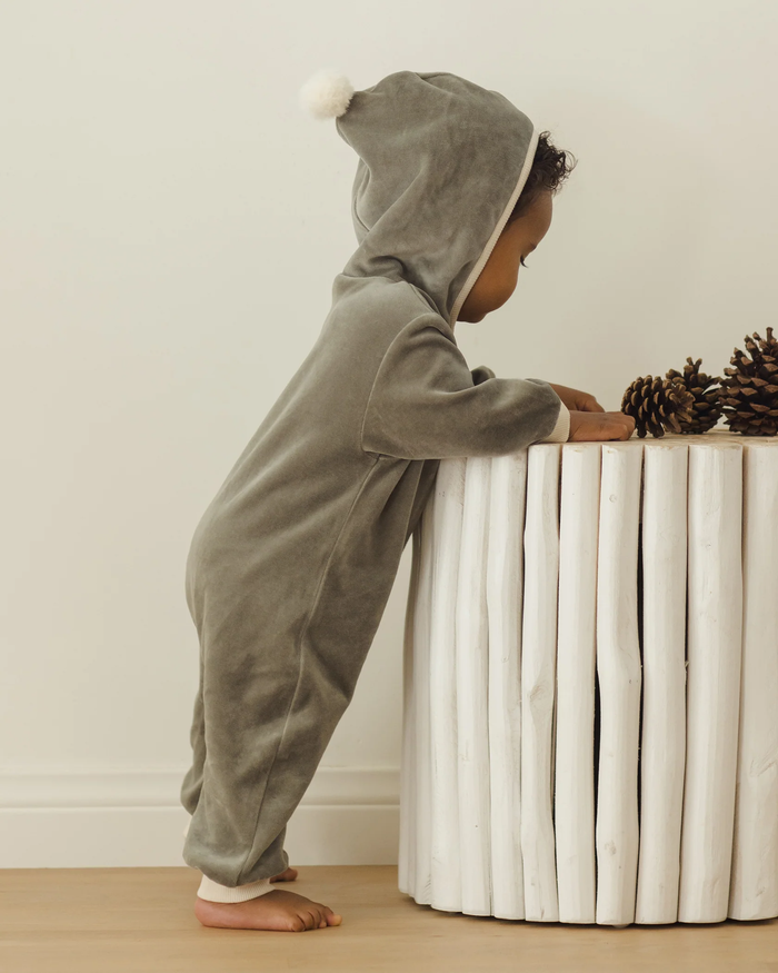 QUINCY MAE: VELOUR ZIP JUMPSUIT || FOREST
