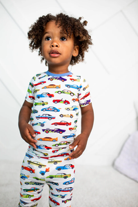 BESTAROO: RACING CARS SHORT SLEEVE PAJAMA SET