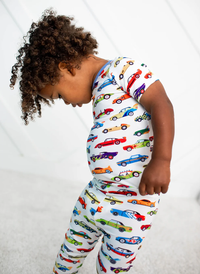 BESTAROO: RACING CARS SHORT SLEEVE PAJAMA SET