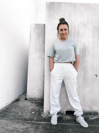 LITTLE BIPSY: ADULT ELEVATED SWEATPANT - LILY WHITE