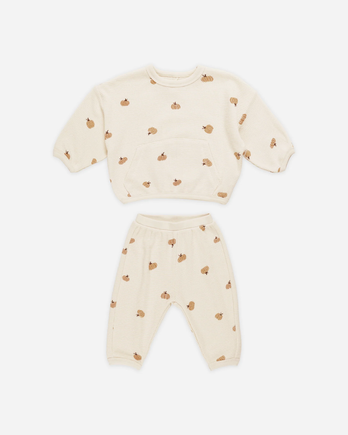 QUINCY MAE: WAFFLE SLOUCH SET || PUMPKINS