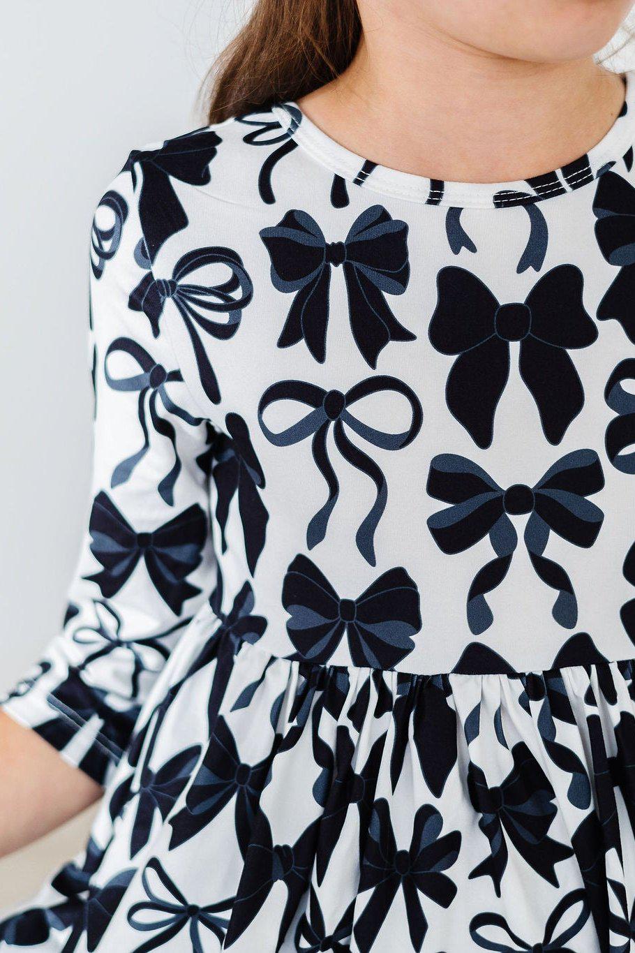 MILA & ROSE: PERFECTLY TIED 3/4 SLEEVE POCKET TWIRL DRESS