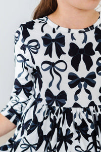 MILA & ROSE: PERFECTLY TIED 3/4 SLEEVE POCKET TWIRL DRESS