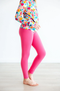 MILA & ROSE: FUCHSIA FLASH FULL-ZIP RUFFLE ACTIVE JACKET & ACTIVE LEGGING SET