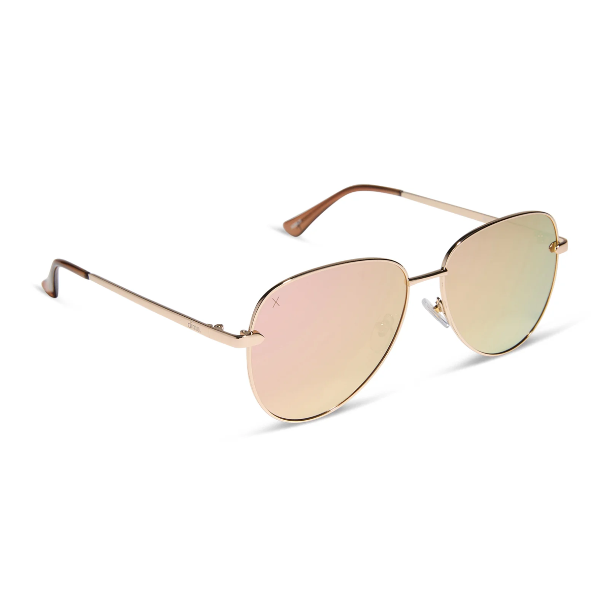 DIME: ABBOT - SHINY GOLD + CHAMPAGNE MIRROR POLARIZED SUNGLASSES