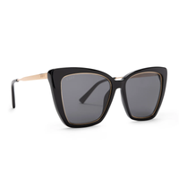 DIFF EYEWEAR: BECKY IV BLACK + GRAY POLARIZED SUNGLASSES