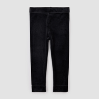 MILES THE LABEL: GLITTER BOW PRINT ON OFF-WHITE SWEATSHIRT & BLACK VELOUR LEGGINGS SET