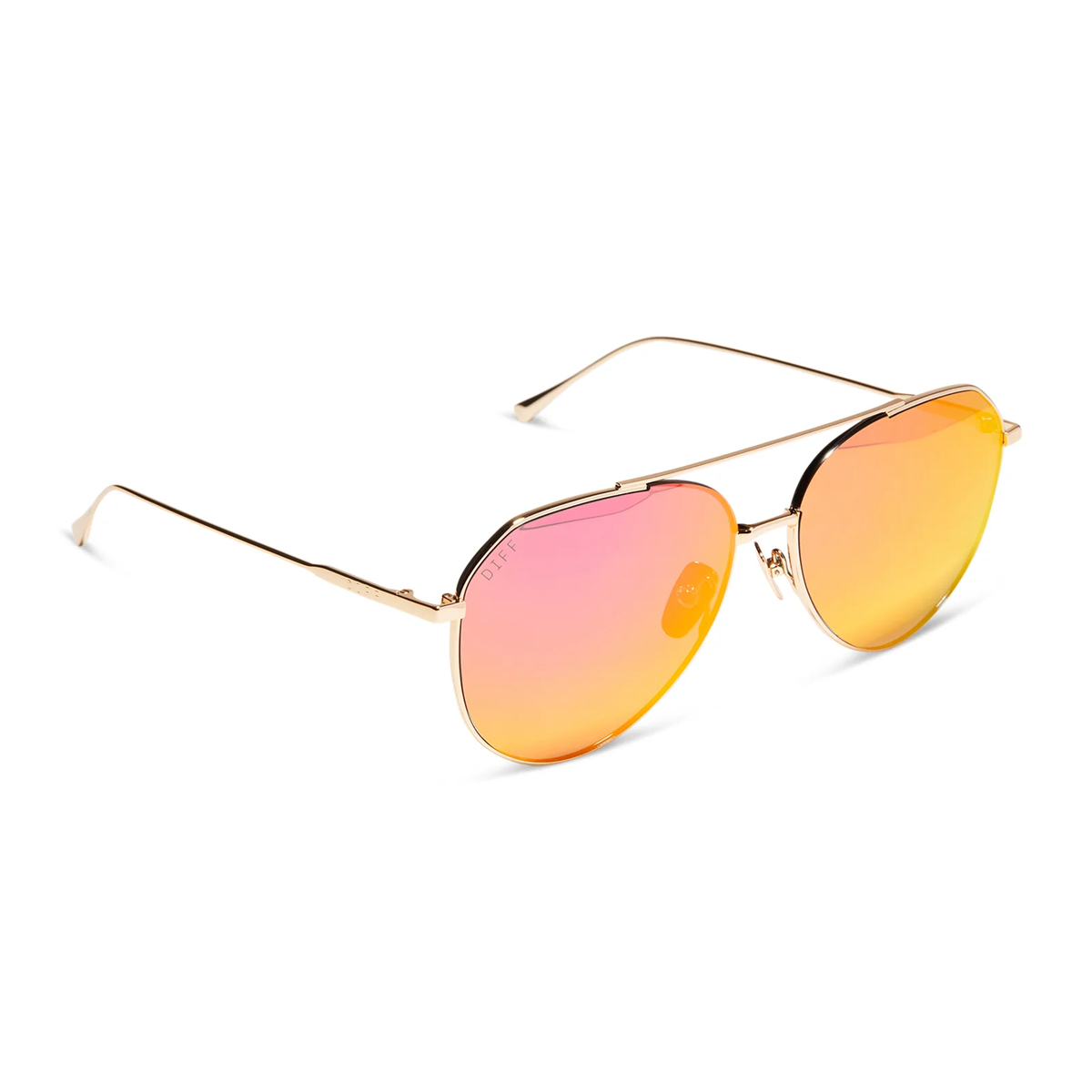 DIFF EYEWEAR: DASH GOLD AND SUNSET GRADIENT FLASH SUNGLASSES