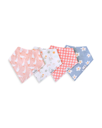COPPER PEARL: GOOSIE BANDANA BIB SET (4-PACK)