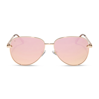 DIME: ABBOT - SHINY GOLD + CHAMPAGNE MIRROR POLARIZED SUNGLASSES