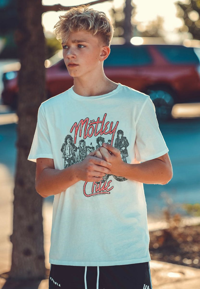 ROWDY SPROUT: MOTLEY CRUE TEE - VINTAGE WHITE