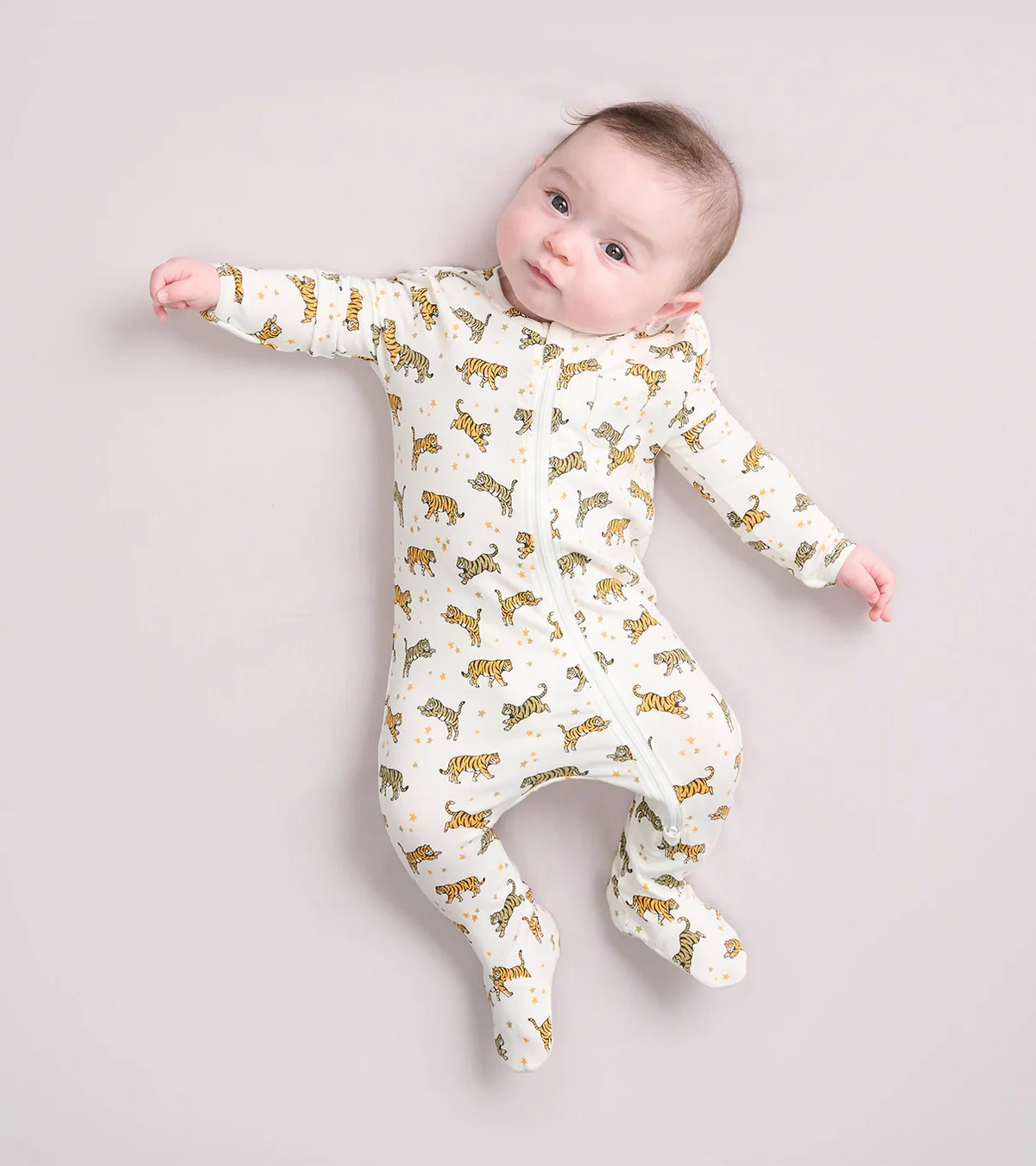 HATLEY:  CELESTIAL TIGERS BAMBOO SLEEPER - WHITE