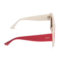 DIME: HIGHLAND - RUBY RED + SWISS COFFEE GREY POLARIZED SUNGLASSES