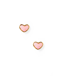 LINNY & CO: SCREWBACK STUD - NORA HEART - PINK