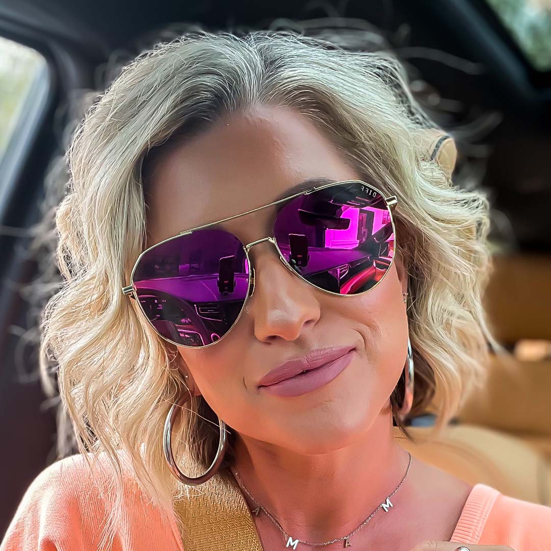 DIFF EYEWEAR: DASH GOLD AND SUNSET GRADIENT FLASH SUNGLASSES