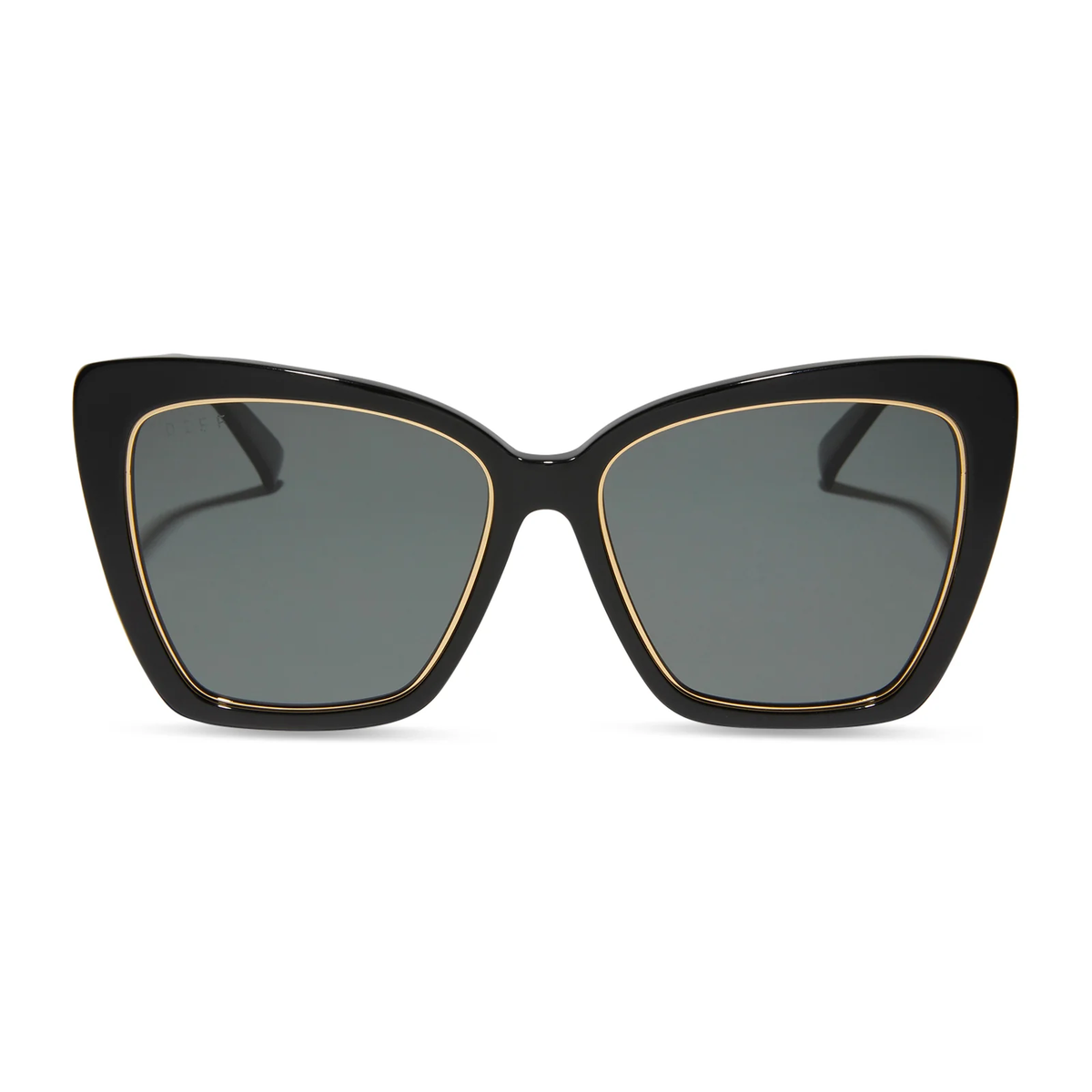 DIFF EYEWEAR: BECKY IV BLACK + GRAY POLARIZED SUNGLASSES