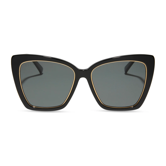 DIFF EYEWEAR: BECKY IV BLACK + GRAY POLARIZED SUNGLASSES