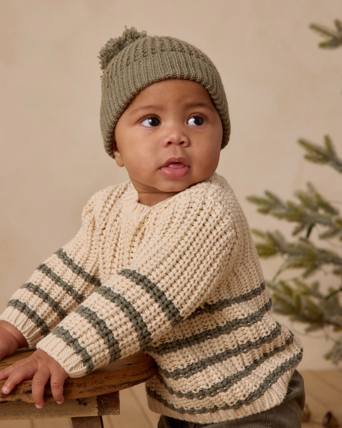 QUINCY MAE: REX SWEATER || FOREST / NATURAL