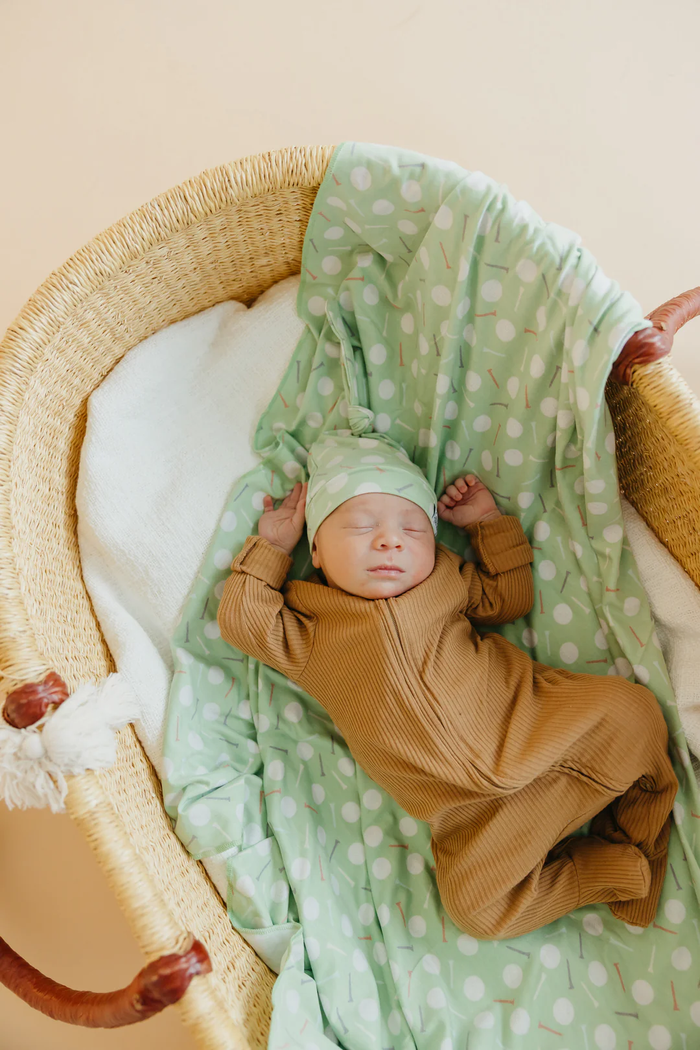 COPPER PEARL: BOGEY KNIT SWADDLE BLANKET