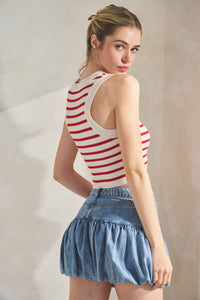 DENIM BUBBLE MIMI SKIRT - LIGHT DENIM