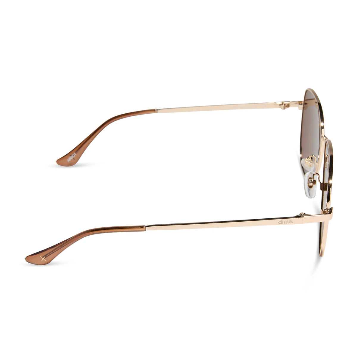 DIME: ABBOT - SHINY GOLD + CHAMPAGNE MIRROR POLARIZED SUNGLASSES