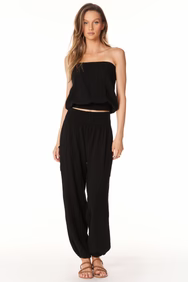 BOBI: BEACH GAUZE TUBE TOP - BLACK