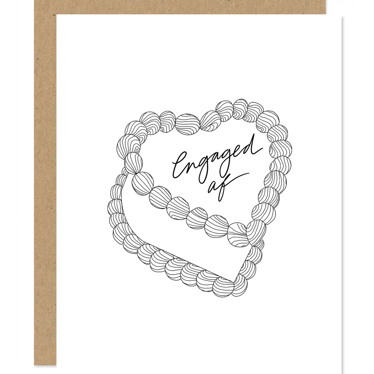 MADDON PAPER CO: ENGAGED AF HEART-SHAPED CAKE CARD